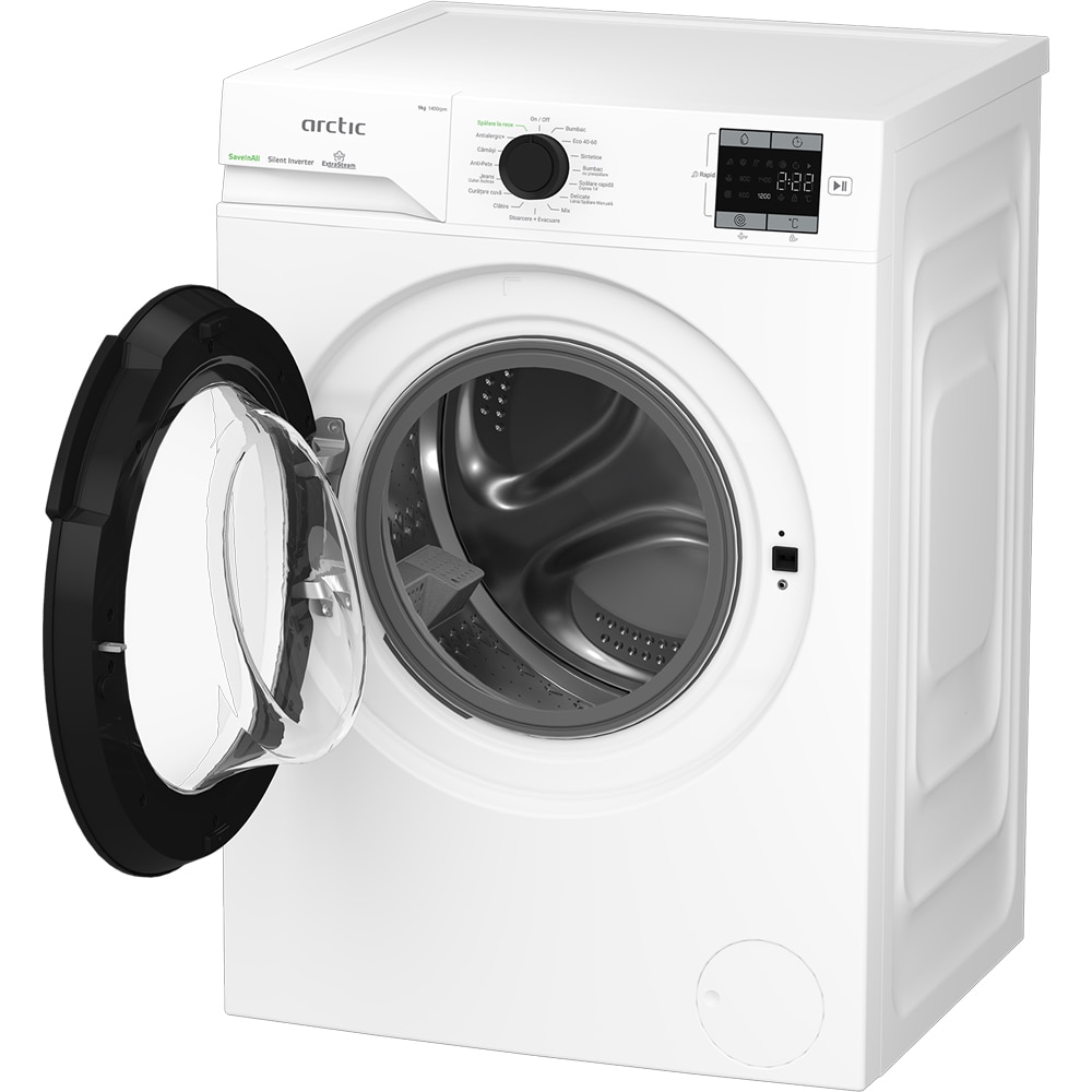 Masina de spalat rufe frontala ARCTIC APLM1WFSU19410W, Extra Steam, 9 kg, 1400rpm, Clasa A, alb