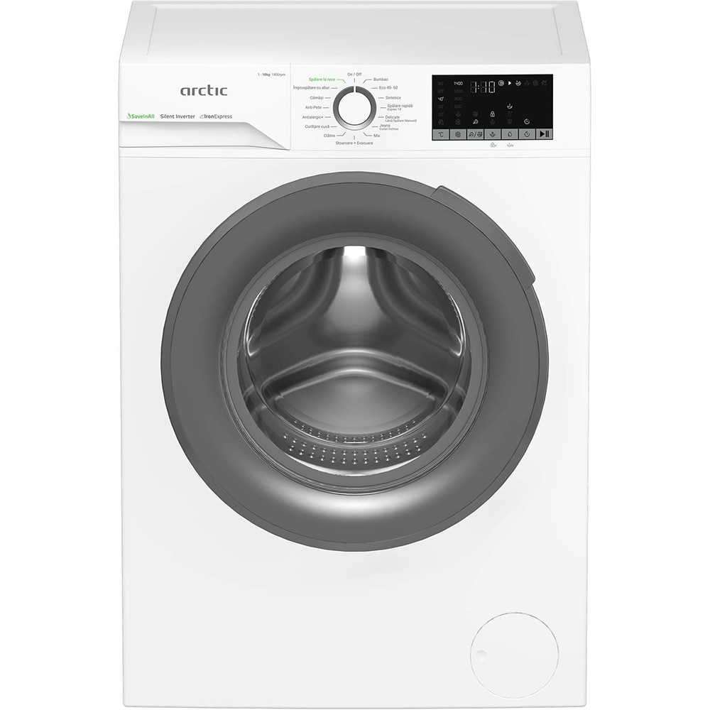 Masina de spalat rufe frontala ARCTIC APLM2WFSU210411W, Extra Steam, 10 kg, 1400rpm, Clasa A, alb