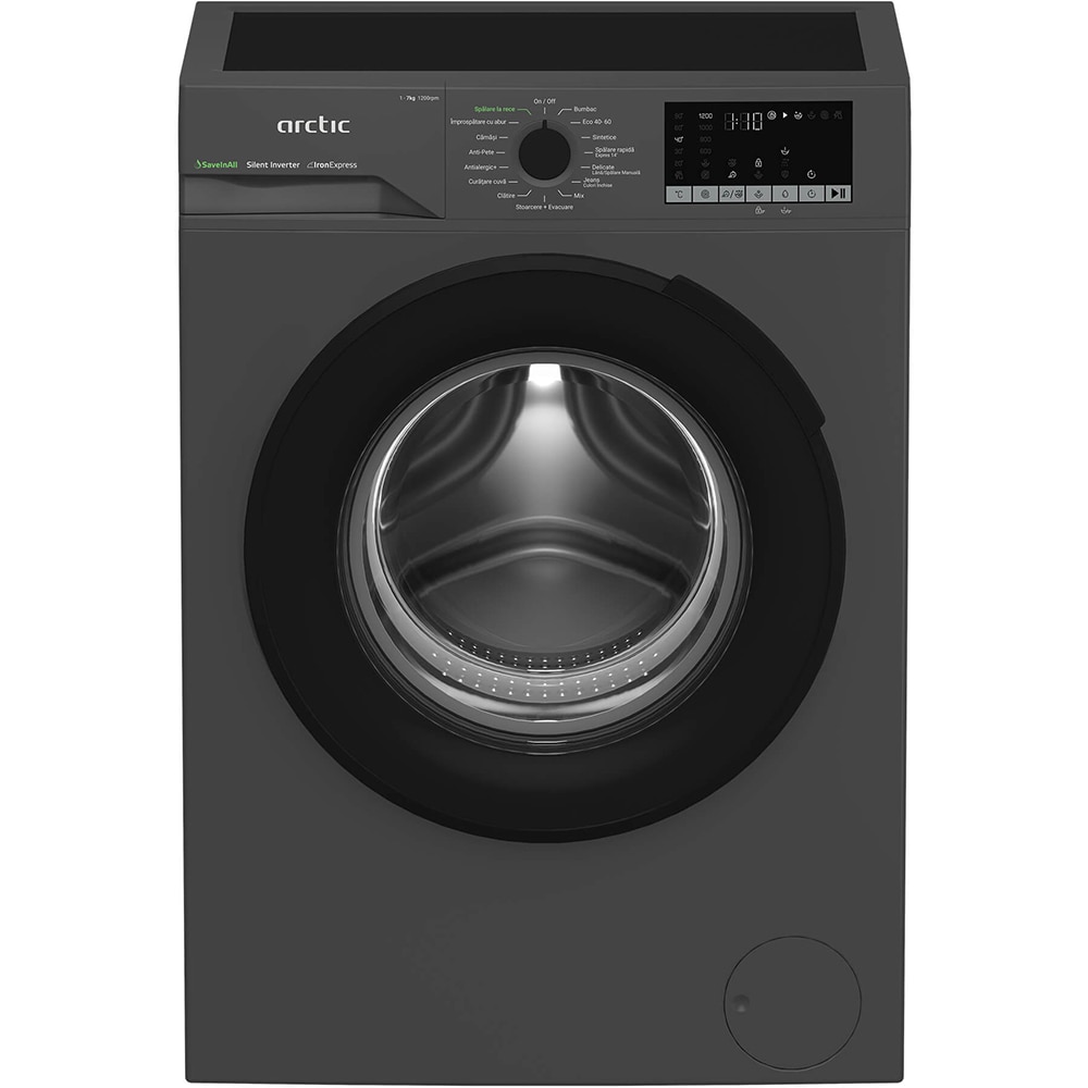 Masina de spalat rufe frontala ARCTIC APLM2WFSU27211S, ExtraSteam, 7 kg, 1200rpm, Clasa A, antracit