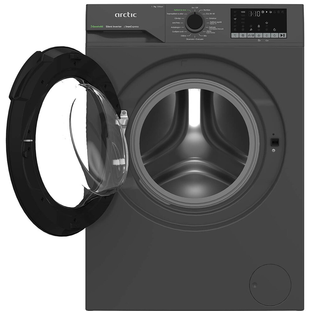 Masina de spalat rufe frontala ARCTIC APLM2WFSU27211S, ExtraSteam, 7 kg, 1200rpm, Clasa A, antracit