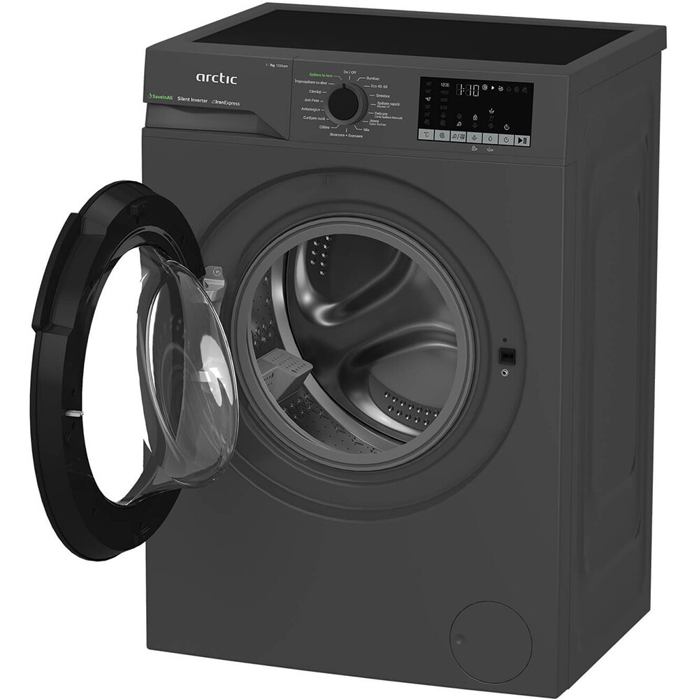 Masina de spalat rufe frontala ARCTIC APLM2WFSU27211S, ExtraSteam, 7 kg, 1200rpm, Clasa A, antracit