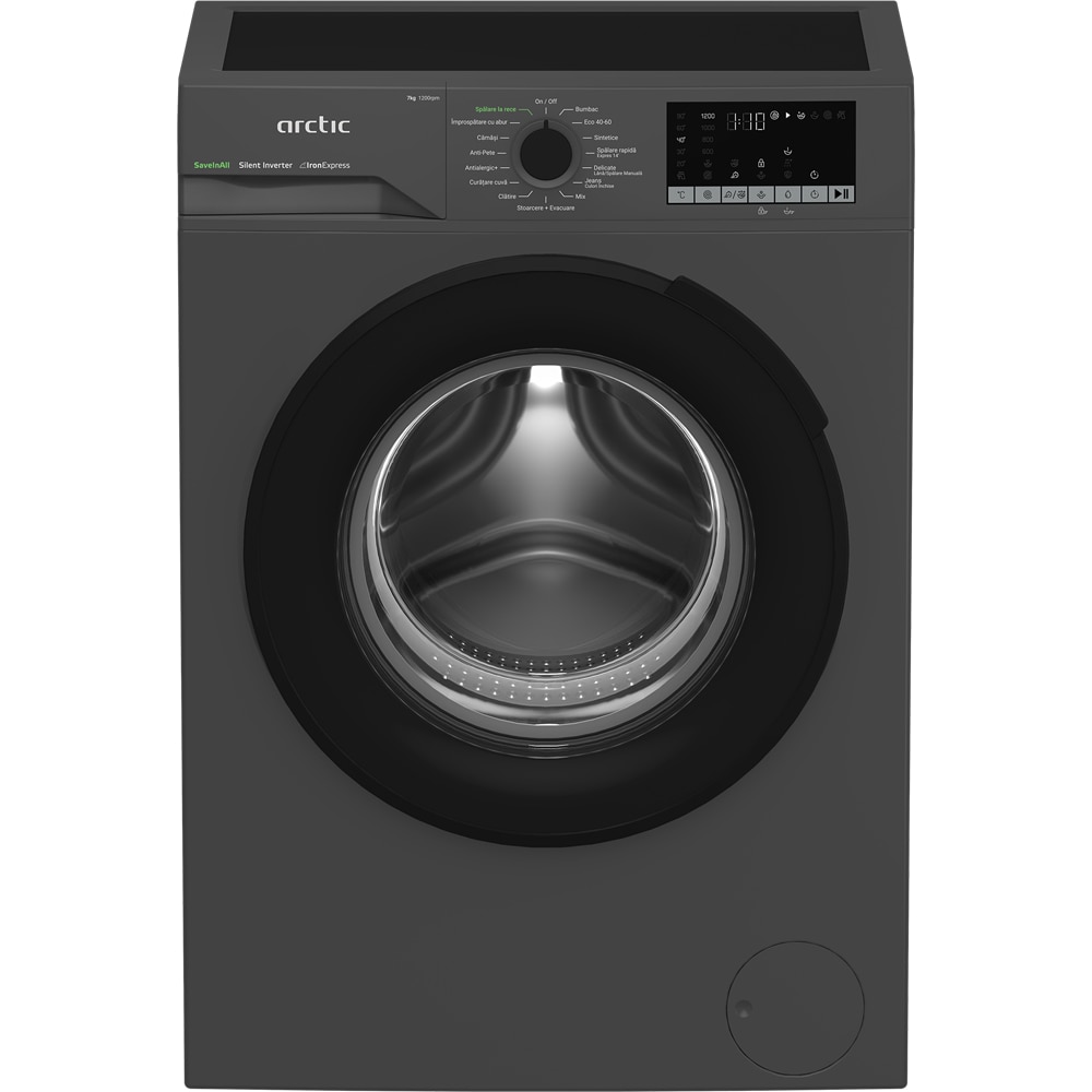 Masina de spalat rufe frontala ARCTIC APLM2WFSU27211S, ExtraSteam, 7 kg, 1200rpm, Clasa A, antracit