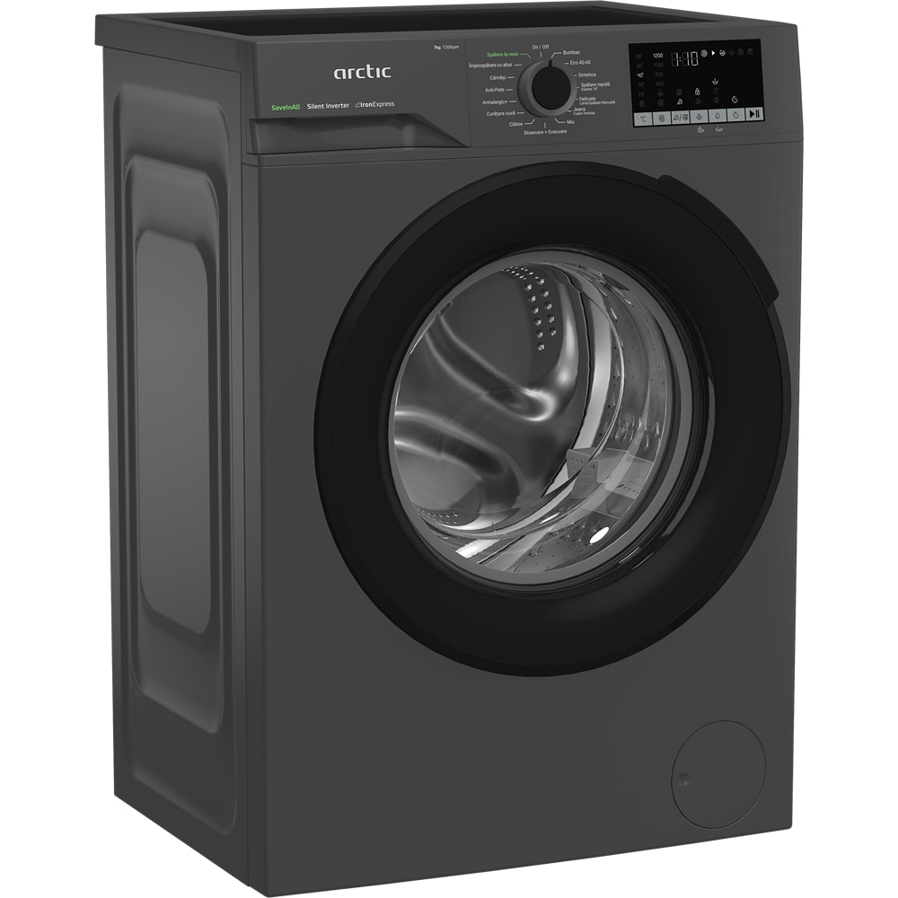 Masina de spalat rufe frontala ARCTIC APLM2WFSU27211S, ExtraSteam, 7 kg, 1200rpm, Clasa A, antracit