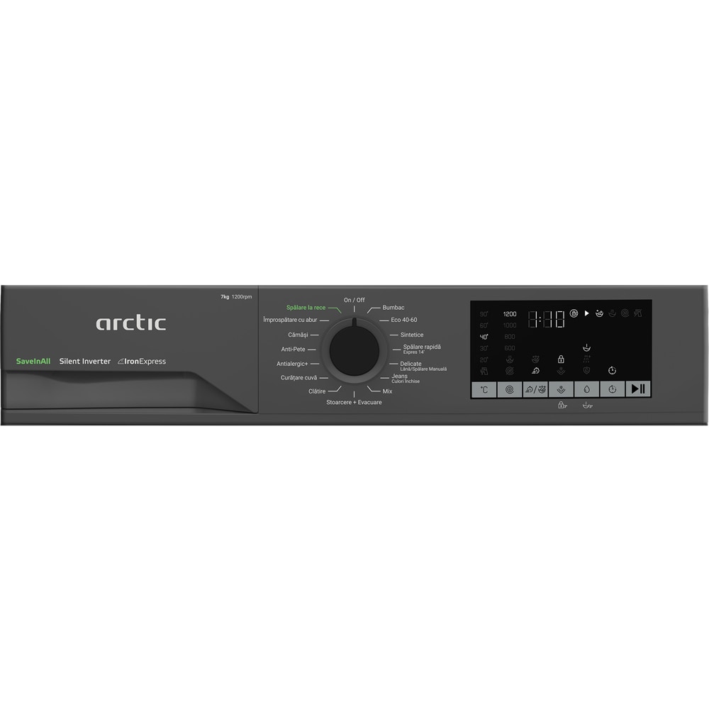 Masina de spalat rufe frontala ARCTIC APLM2WFSU27211S, ExtraSteam, 7 kg, 1200rpm, Clasa A, antracit