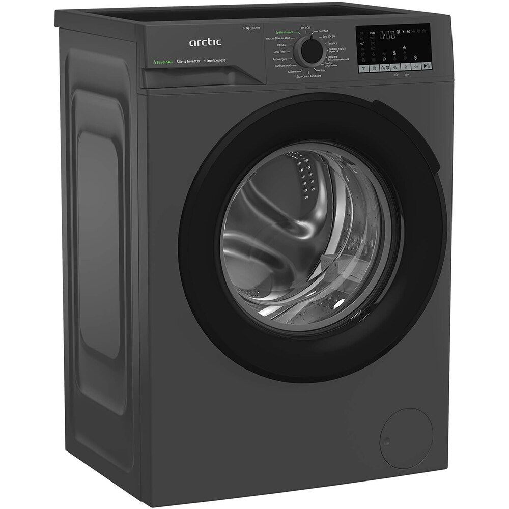 Masina de spalat rufe frontala ARCTIC APLM2WFSU27211S, ExtraSteam, 7 kg, 1200rpm, Clasa A, antracit