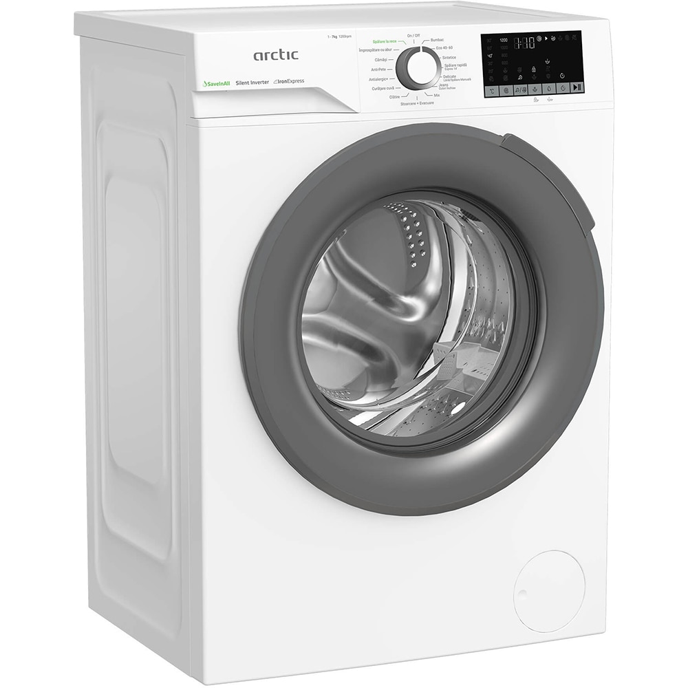 Masina de spalat rufe frontala ARCTIC APLM2WFSU27211W, ExtraSteam, 7 kg, 1200rpm, Clasa A, alb