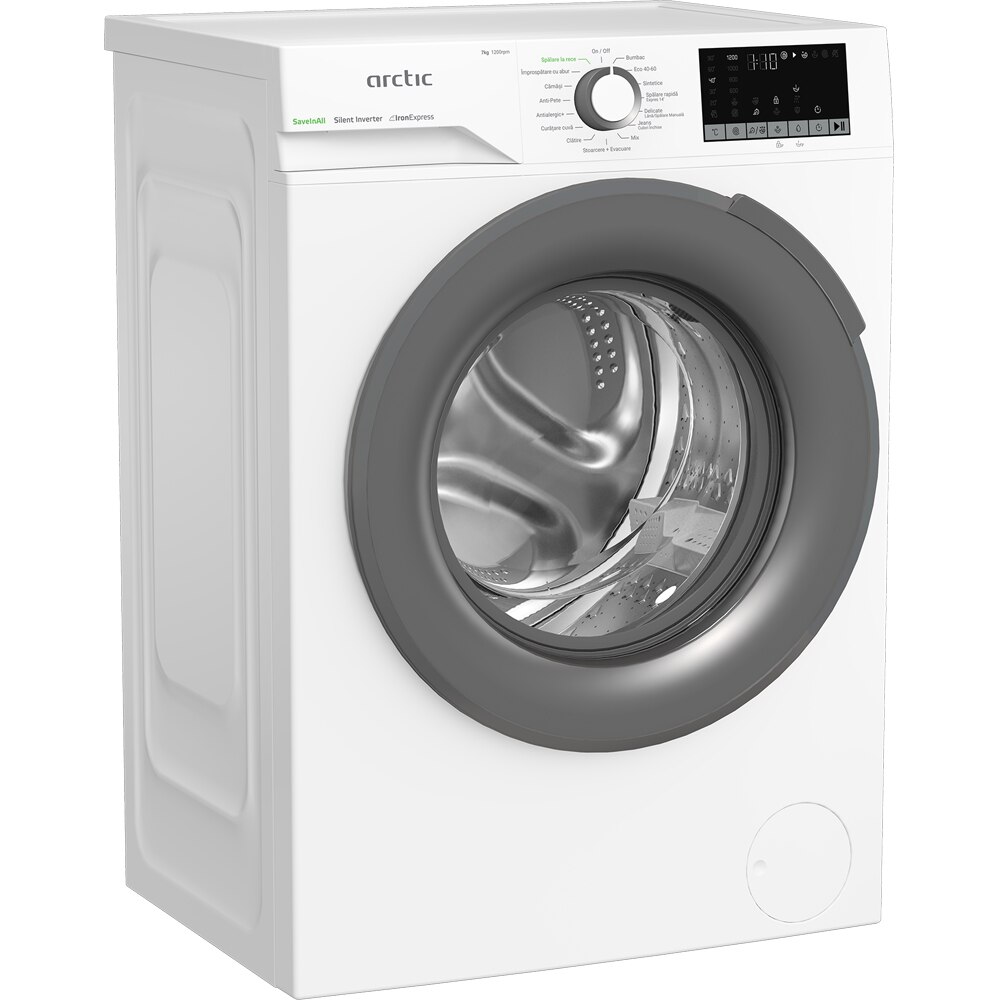 Masina de spalat rufe frontala ARCTIC APLM2WFSU27211W, ExtraSteam, 7 kg, 1200rpm, Clasa A, alb