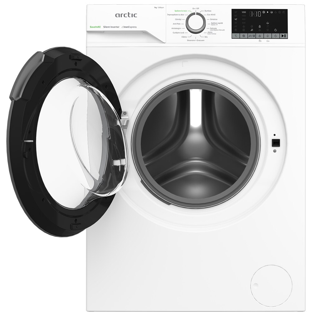 Masina de spalat rufe frontala ARCTIC APLM2WFSU27211W, ExtraSteam, 7 kg, 1200rpm, Clasa A, alb