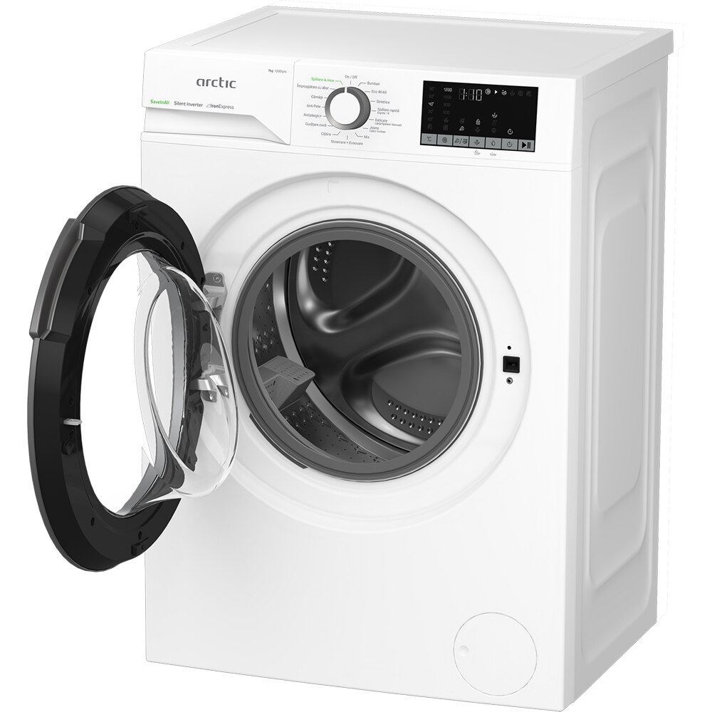 Masina de spalat rufe frontala ARCTIC APLM2WFSU27211W, ExtraSteam, 7 kg, 1200rpm, Clasa A, alb