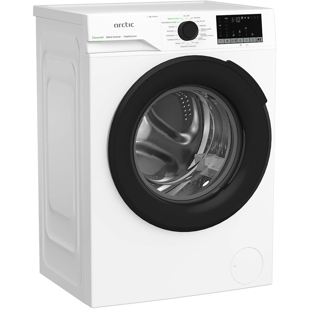 Masina de spalat rufe frontala ARCTIC APLM2WFSU27411W, ExtraSteam, 7 kg, 1400rpm, Clasa A, alb