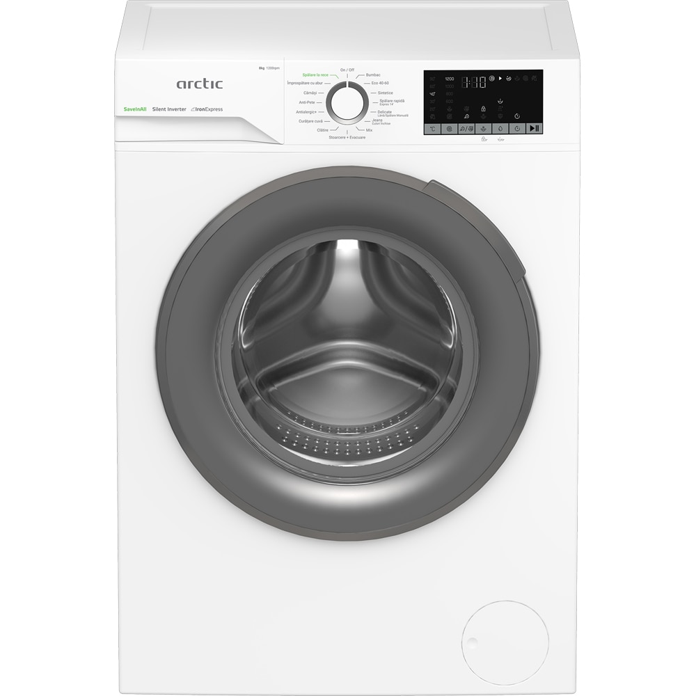 Masina de spalat rufe frontala ARCTIC APLM2WFSU28211WG, ExtraSteam, 8 kg, 1200rpm, Clasa A, alb