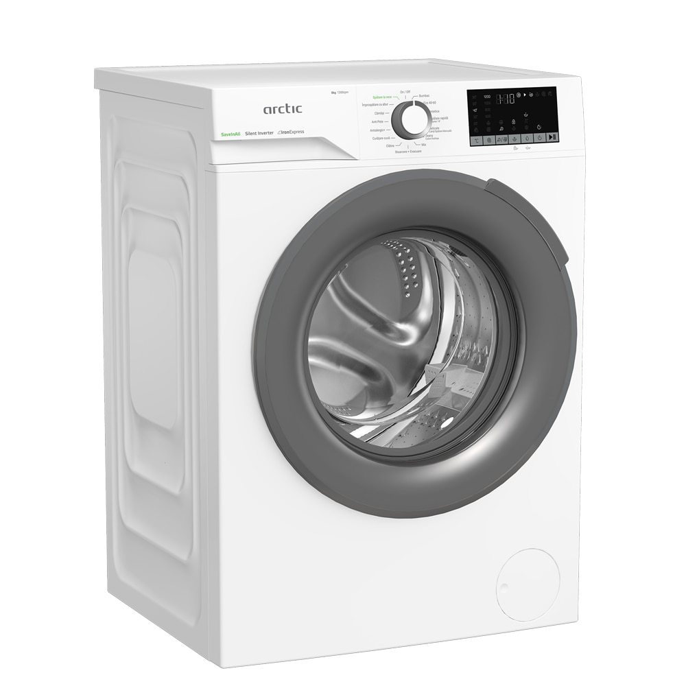 Masina de spalat rufe frontala ARCTIC APLM2WFSU28211WG, ExtraSteam, 8 kg, 1200rpm, Clasa A, alb