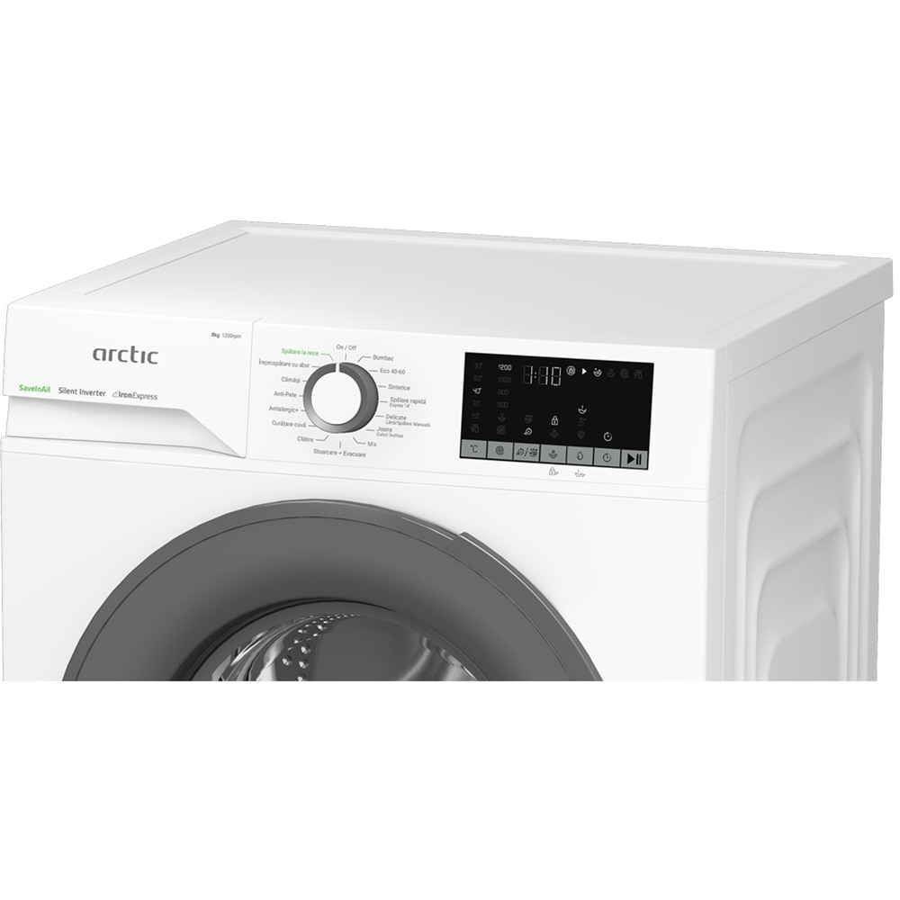 Masina de spalat rufe frontala ARCTIC APLM2WFSU28211WG, ExtraSteam, 8 kg, 1200rpm, Clasa A, alb