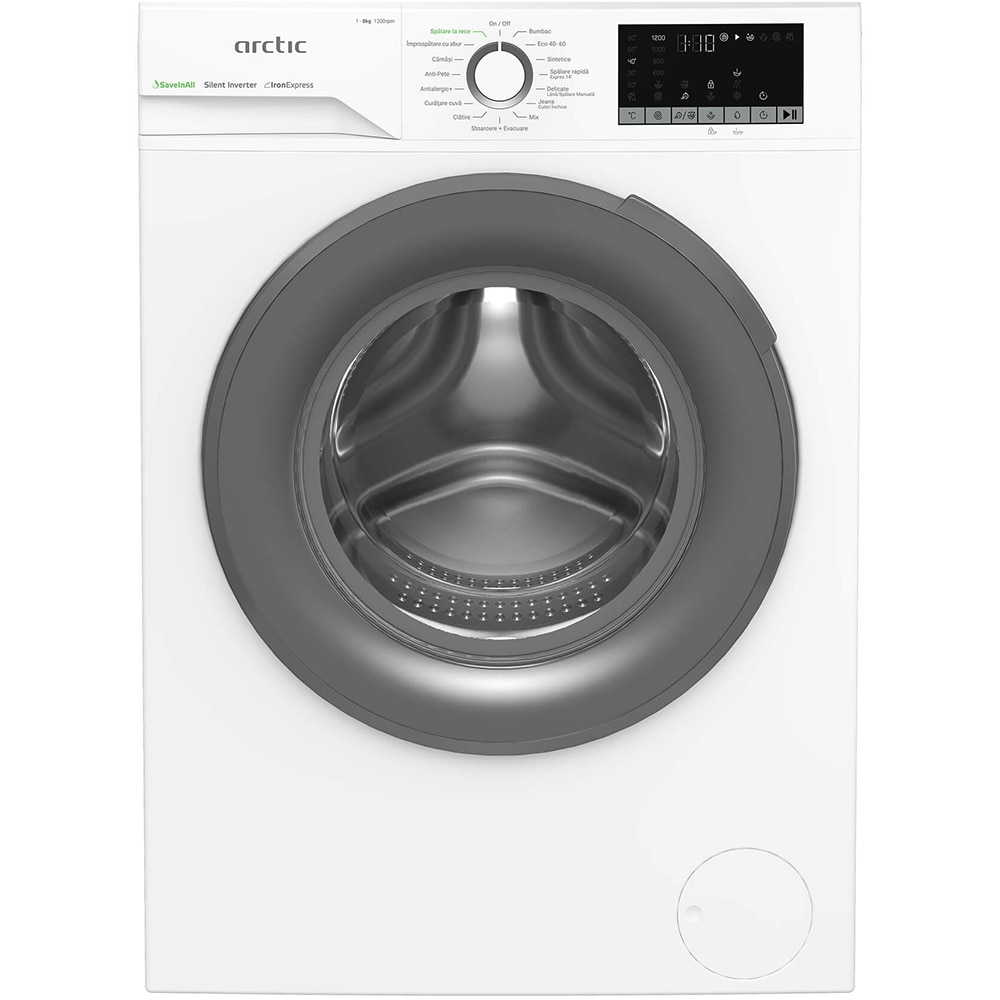 Masina de spalat rufe frontala ARCTIC APLM2WFSU28211WG, ExtraSteam, 8 kg, 1200rpm, Clasa A, alb