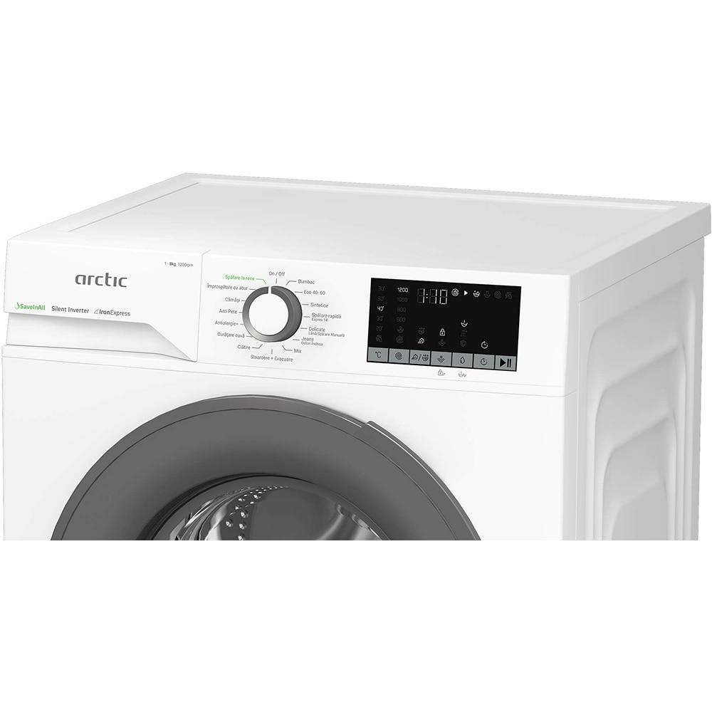 Masina de spalat rufe frontala ARCTIC APLM2WFSU28211WG, ExtraSteam, 8 kg, 1200rpm, Clasa A, alb