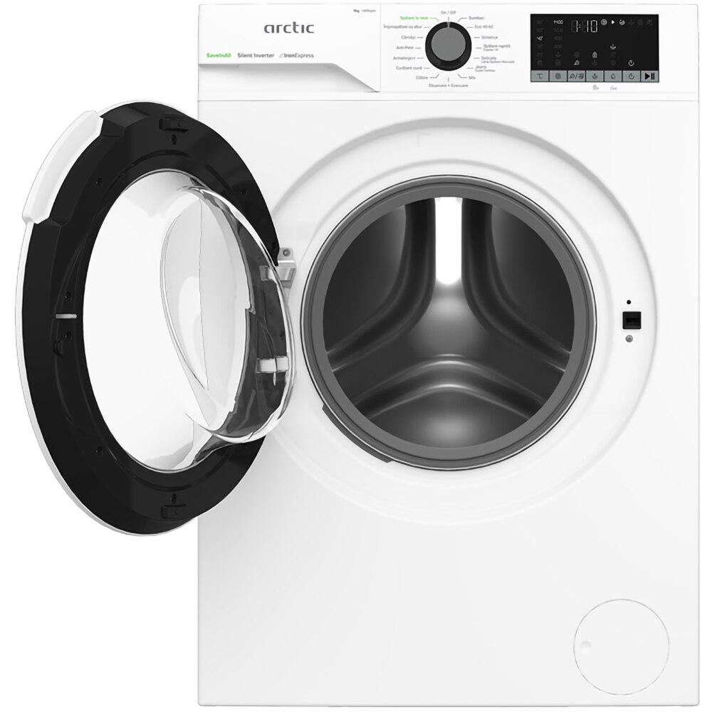 Masina de spalat rufe frontala ARCTIC APLM2WFSU29412W, ExtraSteam, 9 kg, 1400rpm, Clasa A, alb