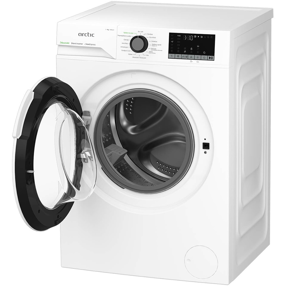 Masina de spalat rufe frontala ARCTIC APLM2WFSU29412W, ExtraSteam, 9 kg, 1400rpm, Clasa A, alb