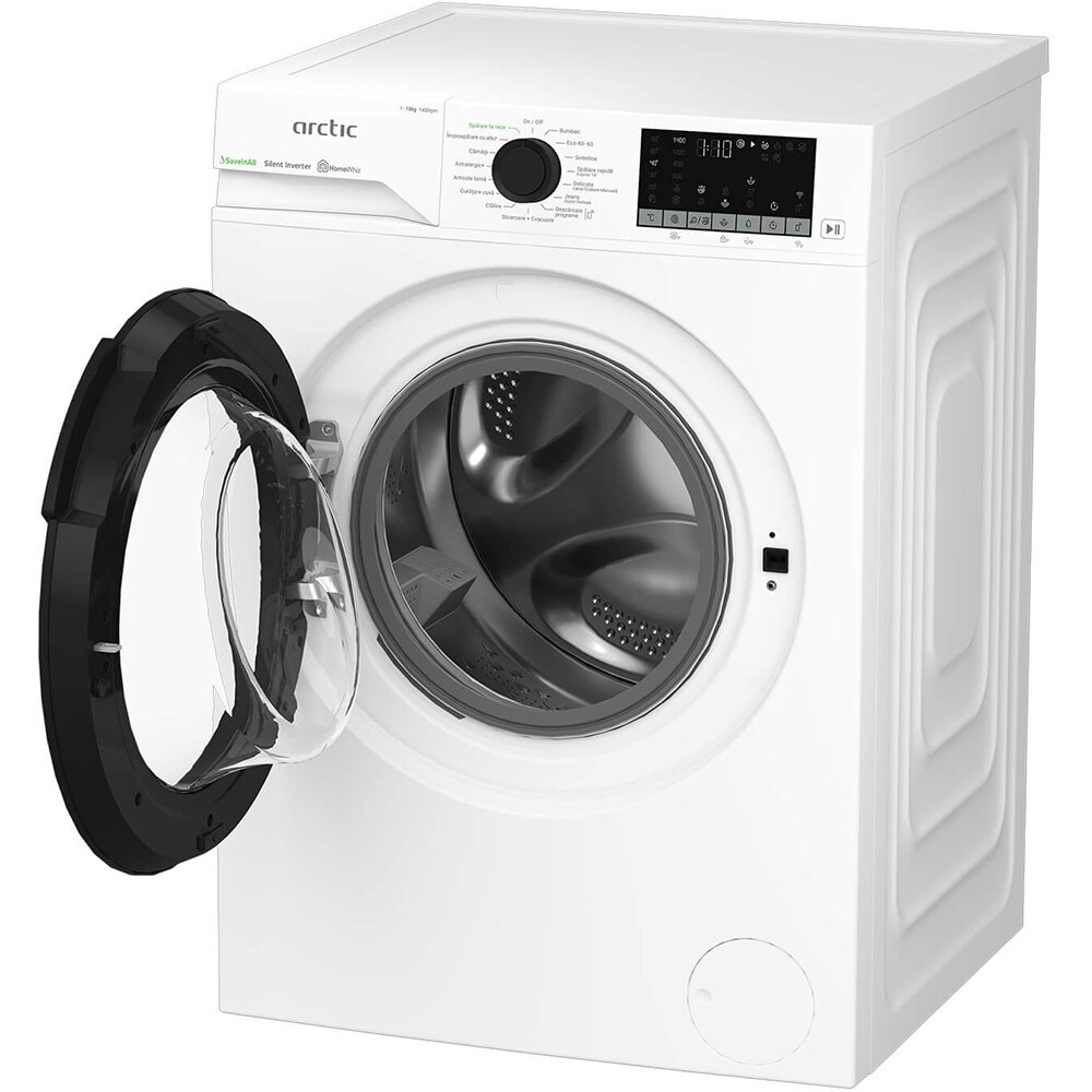 Masina de spalat rufe frontala ARCTIC APLM3WFSU310411W, ExtraSteam, 10 kg, 1400rpm, Clasa A, Wi-Fi, alb