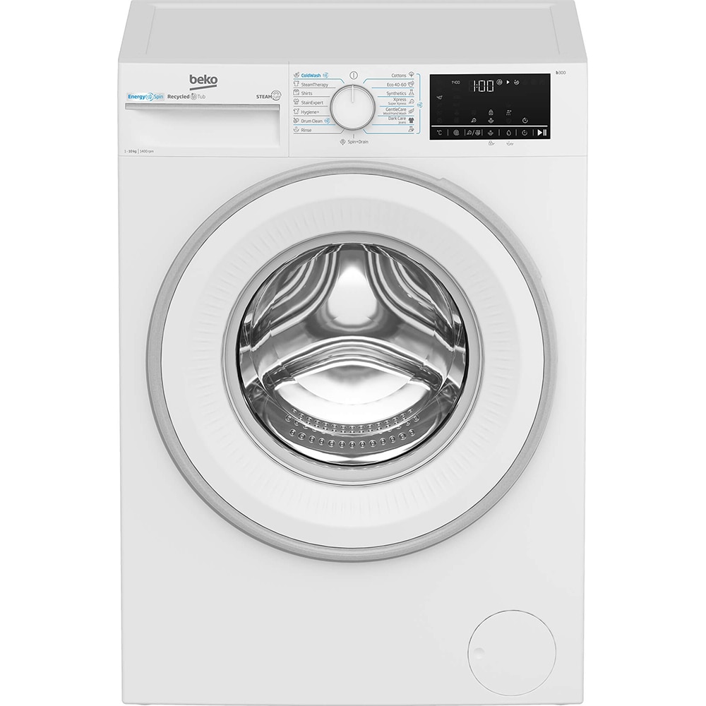 Masina de spalat rufe frontala BEKO B3WFU410415WW ES, EnergySpin, SteamCure, 10 kg, 1400rpm, Clasa A, alb