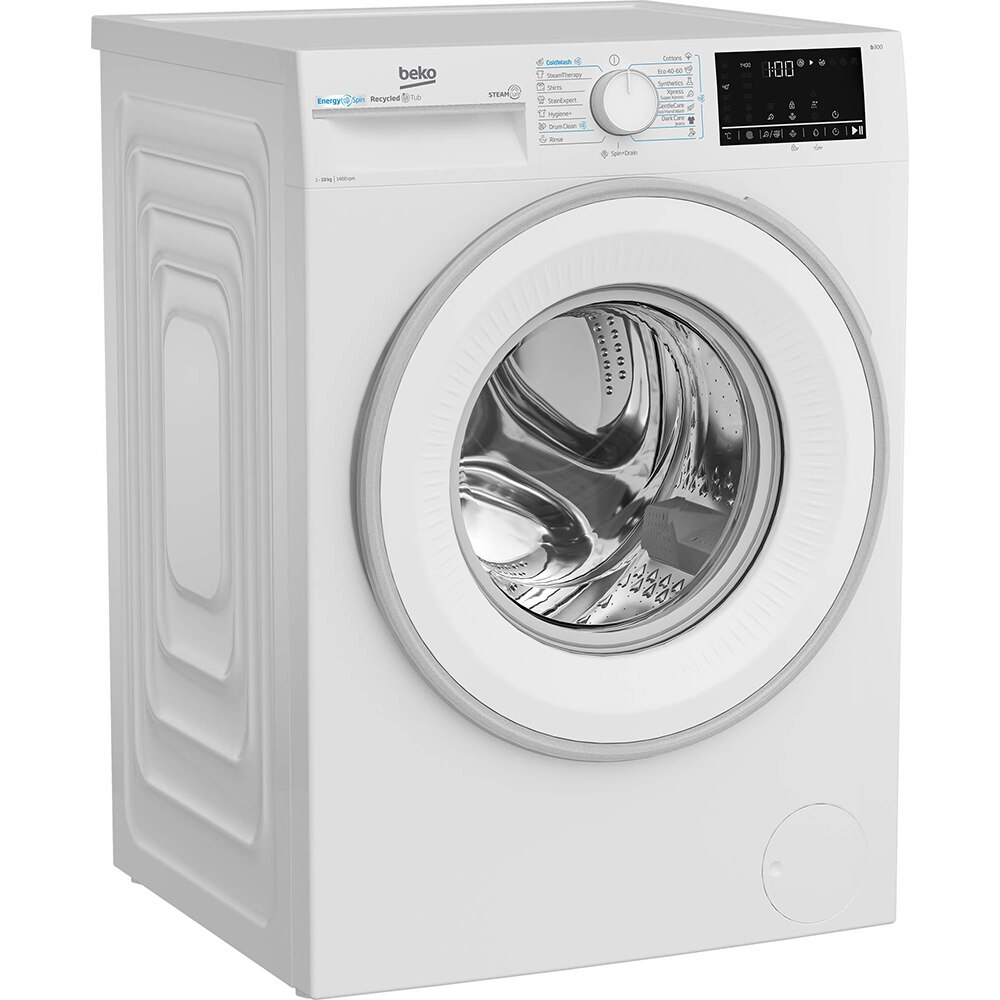 Masina de spalat rufe frontala BEKO B3WFU410415WW ES, EnergySpin, SteamCure, 10 kg, 1400rpm, Clasa A, alb