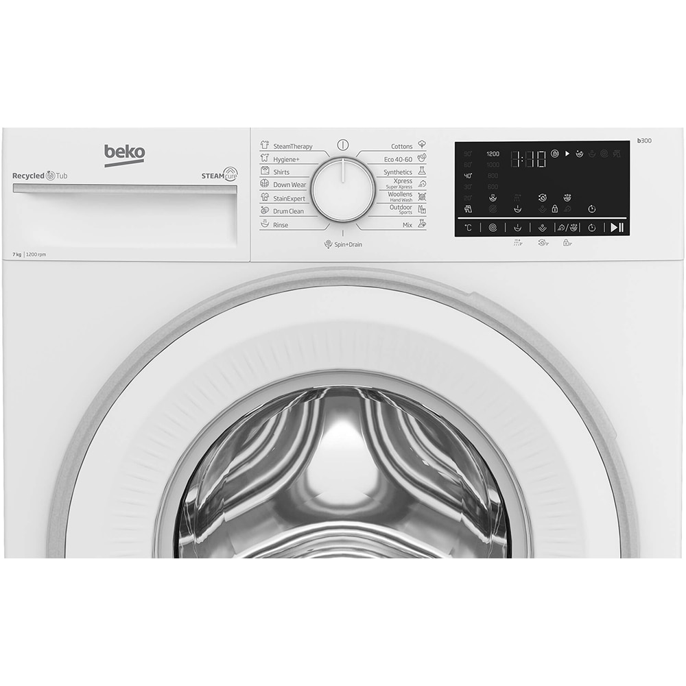 Masina de spalat rufe frontala BEKO B3WFU4721W, SteamCure, 7 kg, 1200rpm, Clasa A, alb