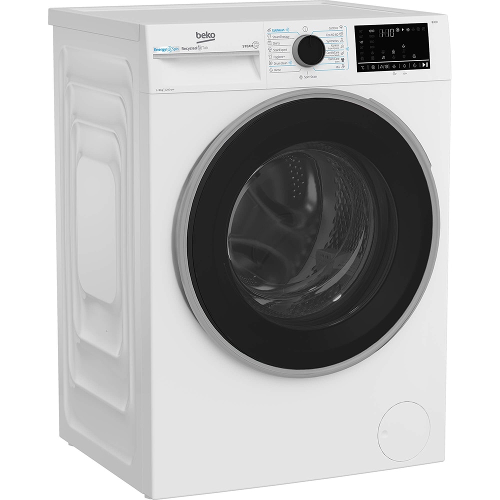 Masina de spalat rufe frontala BEKO B3WFU48215WB2 ES, EnergySpin, SteamCure, 8 kg, 1200rpm, Clasa A, alb
