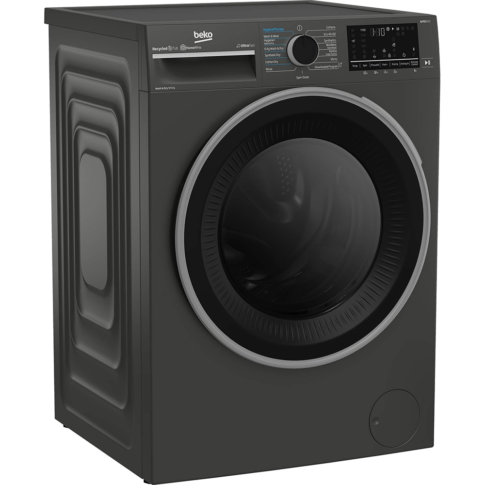 Masina de spalat rufe frontala cu uscator BEKO B5DFT59442M, SteamCure, 9/6 kg, 1400rpm, Clasa A/D, gri inchis