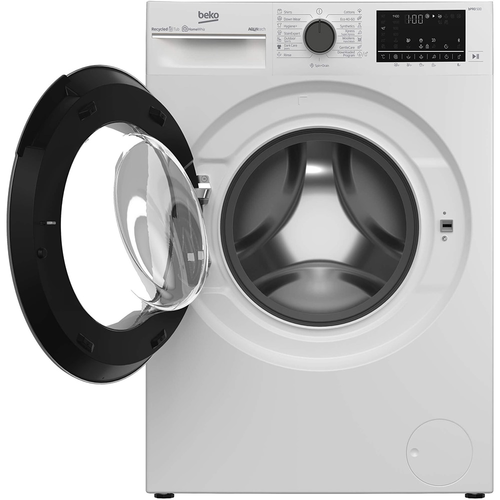 Masina de spalat rufe frontala BEKO B5WFU78418WB, AquaTech, SteamCure, 8kg, 1400rpm, Clasa A, alb