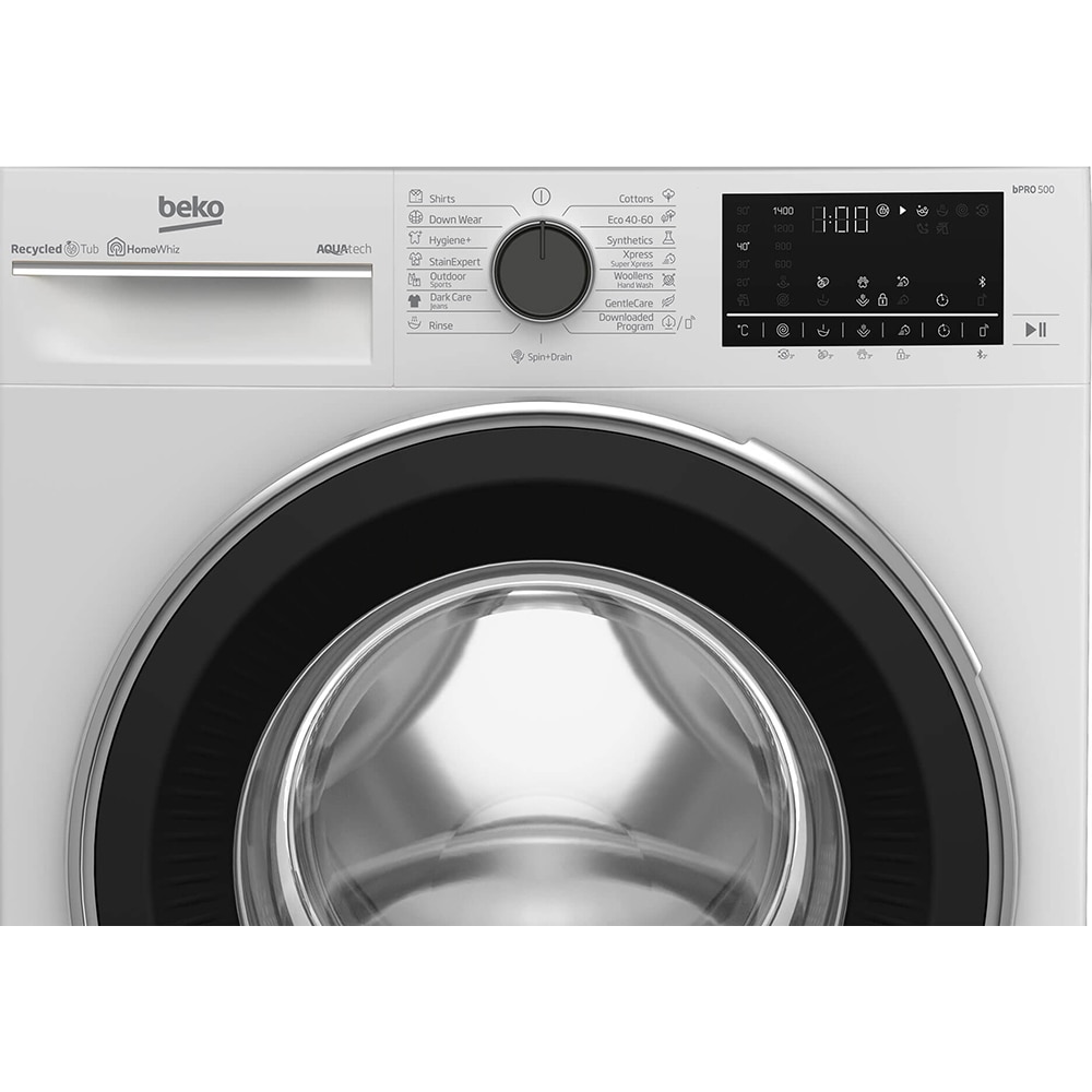 Masina de spalat rufe frontala BEKO B5WFU78418WB, AquaTech, SteamCure, 8kg, 1400rpm, Clasa A, alb