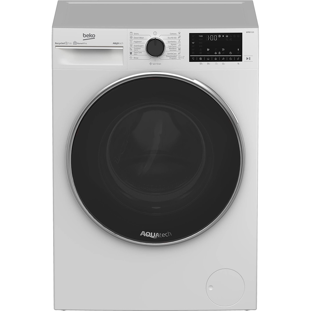 Masina de spalat rufe frontala BEKO B5WFU79418WB, AquaTech, SteamCure, 9 kg, 1400rpm, Clasa A, alb