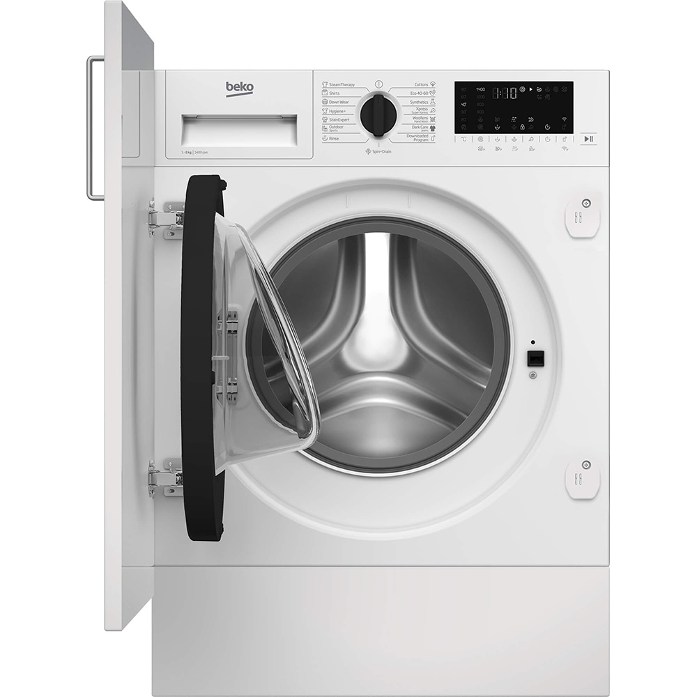 Masina de spalat rufe incorporabila BEKO BI5WBT681415W, SteamCure, 8 kg, 1400rpm, Clasa A, Wi-Fi, alb