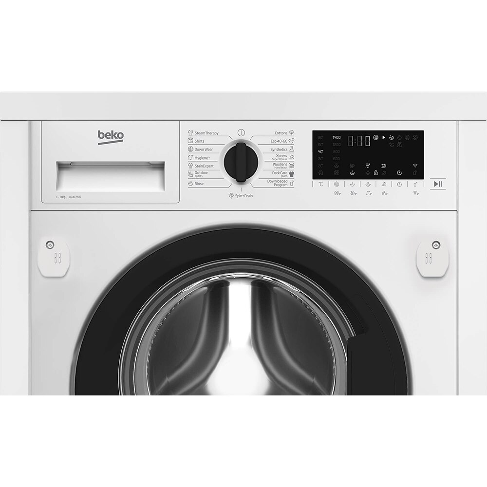 Masina de spalat rufe incorporabila BEKO BI5WBT681415W, SteamCure, 8 kg, 1400rpm, Clasa A, Wi-Fi, alb