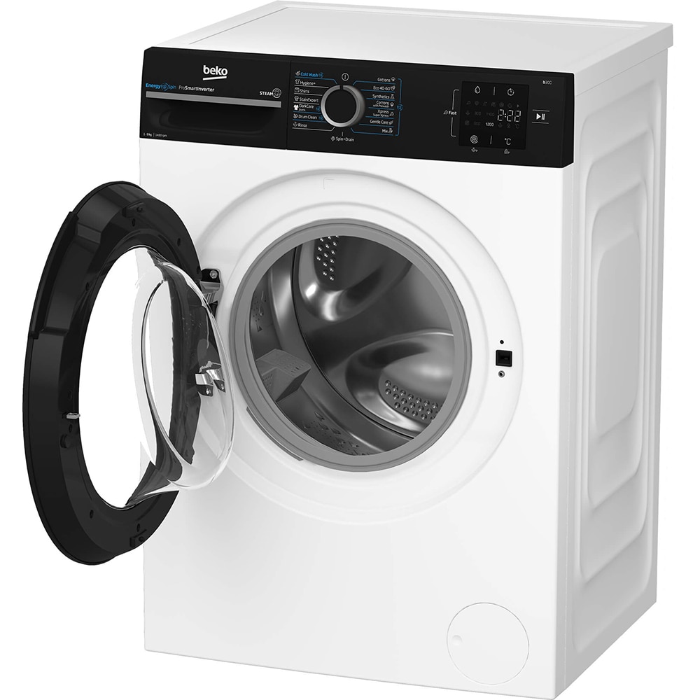 Masina de spalat rufe frontala BEKO BM3WFSU39413WBPB, EnergySpin, SteamCure, 9 kg, 1400rpm, Clasa A, alb