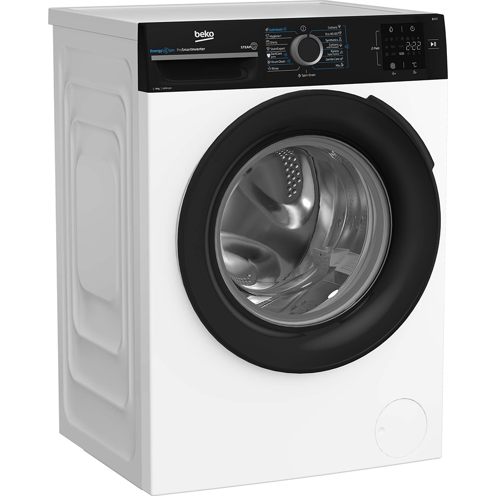 Masina de spalat rufe frontala BEKO BM3WFSU39413WBPB, EnergySpin, SteamCure, 9 kg, 1400rpm, Clasa A, alb