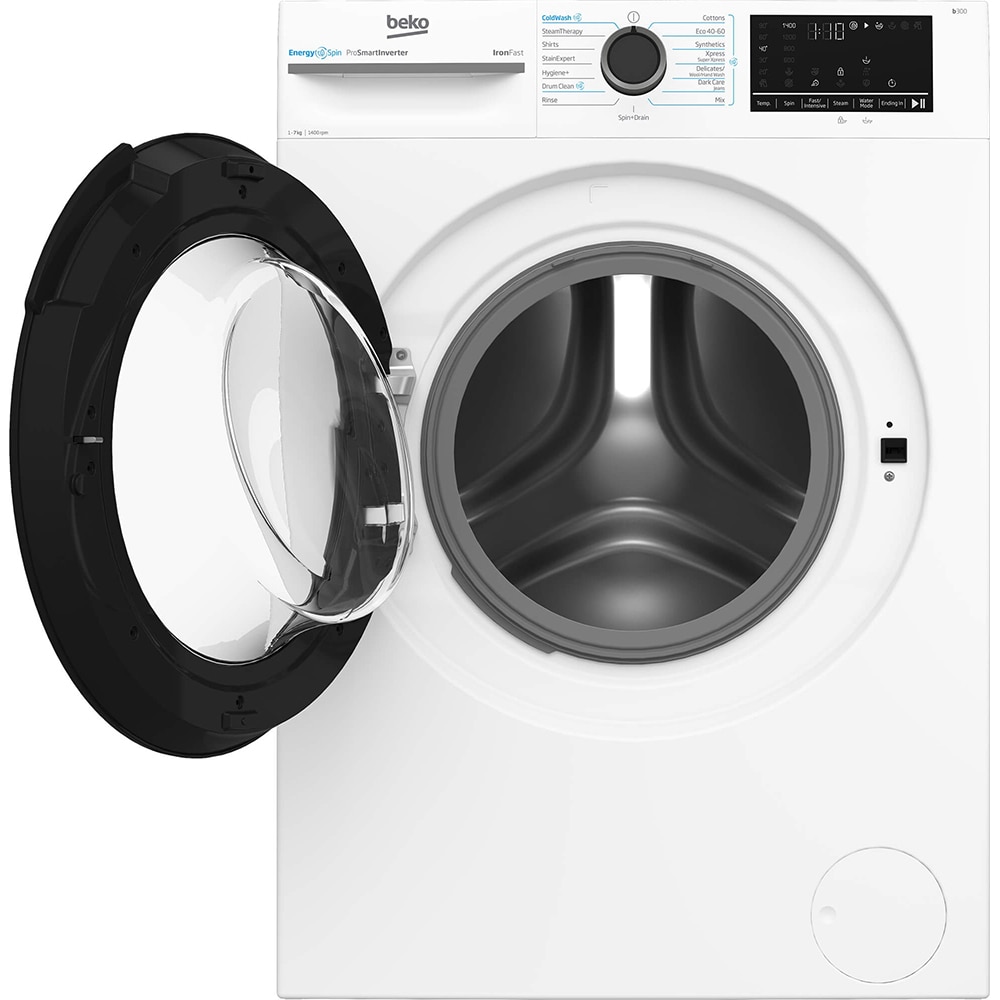 Masina de spalat rufe frontala BEKO BM3WFSU47415WB, EnergySpin, 7 kg, 1400rpm, Clasa A, alb
