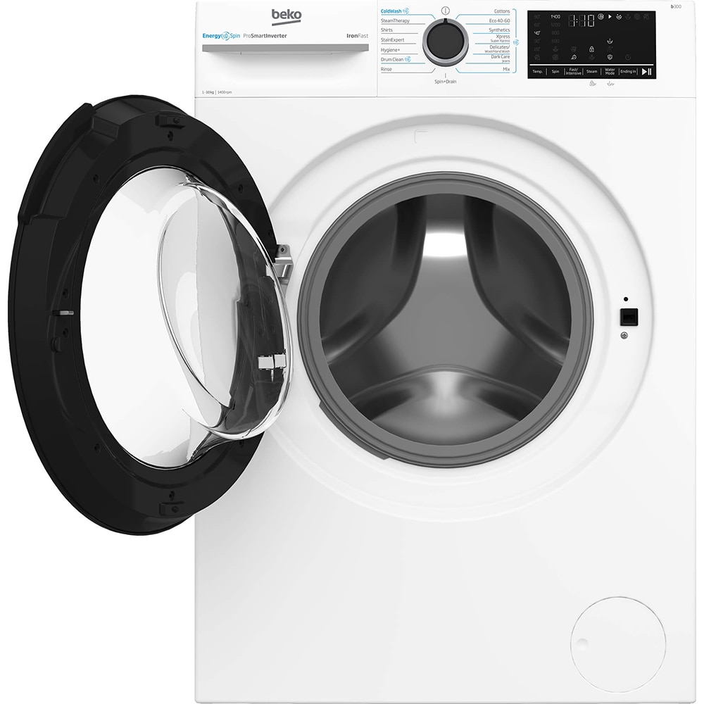 Masina de spalat rufe frontala BEKO BM3WFU410415WB, EnergySpin, 10 kg, 1400rpm, Clasa A, alb