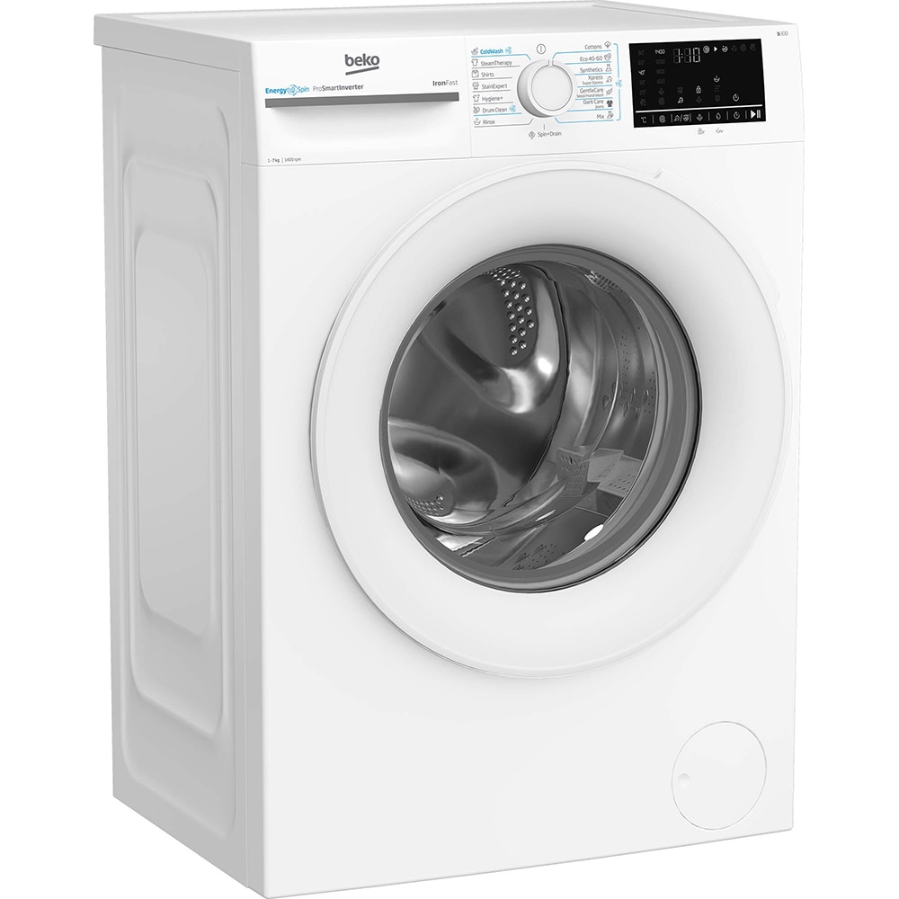 Masina de spalat rufe frontala BEKO BM3WFU47415WW, EnergySpin, 7 kg, 1400rpm, Clasa A, alb