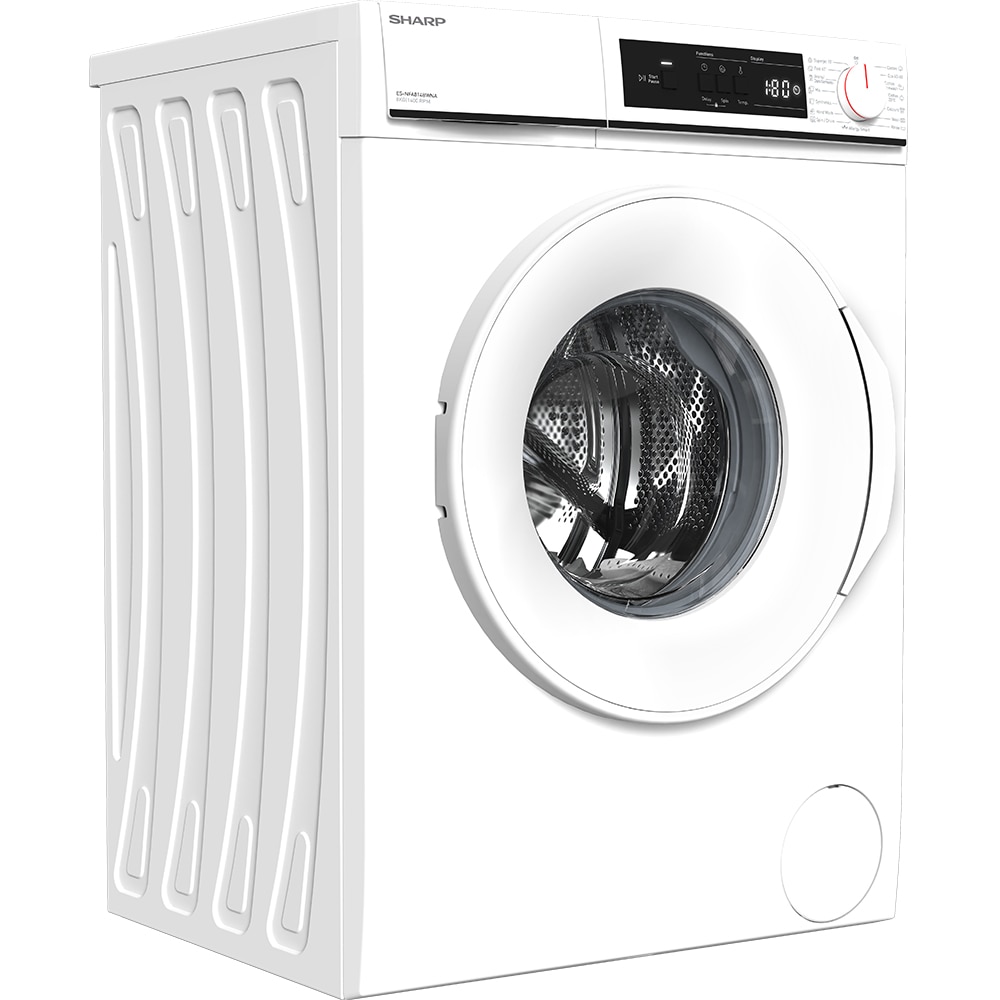 Masina de spalat rufe frontala SHARP ES-NFA814BWNA-EE, AllergySmart, 8 kg, 1400rpm, Clasa A, alb
