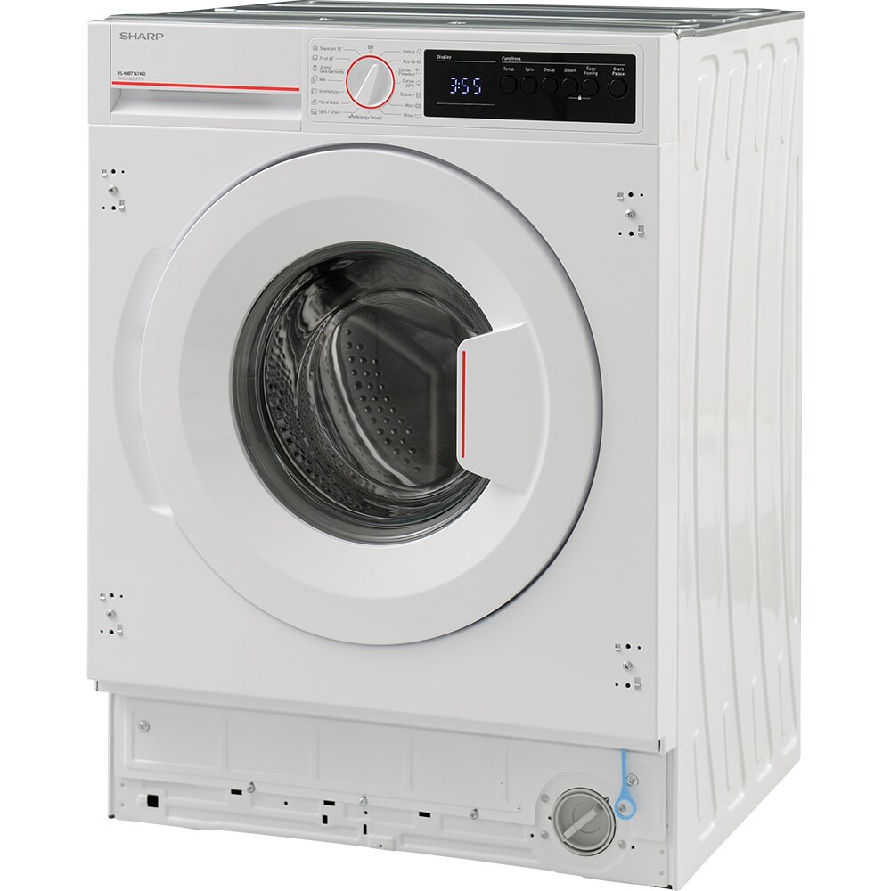 Masina de spalat rufe incorporabila SHARP ES-NIB7141WD-EE, Steam+, AllergySmart, 7 kg, 1400rpm, Clasa D, alb