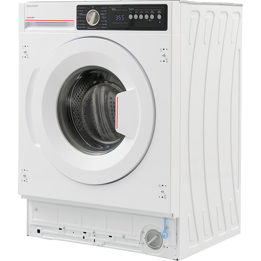 Masina de spalat rufe incorporabila SHARP ES-NIB814BWNA-EE, Steam+, AllergySmart, 8 kg, 1400rpm, Clasa A, alb
