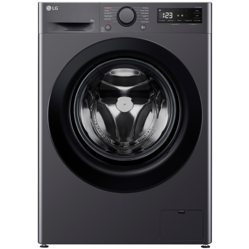 Masina de spalat rufe frontala slim LG F2WR508SBM, Steam, 8 kg, 1200rpm, Clasa A, negru