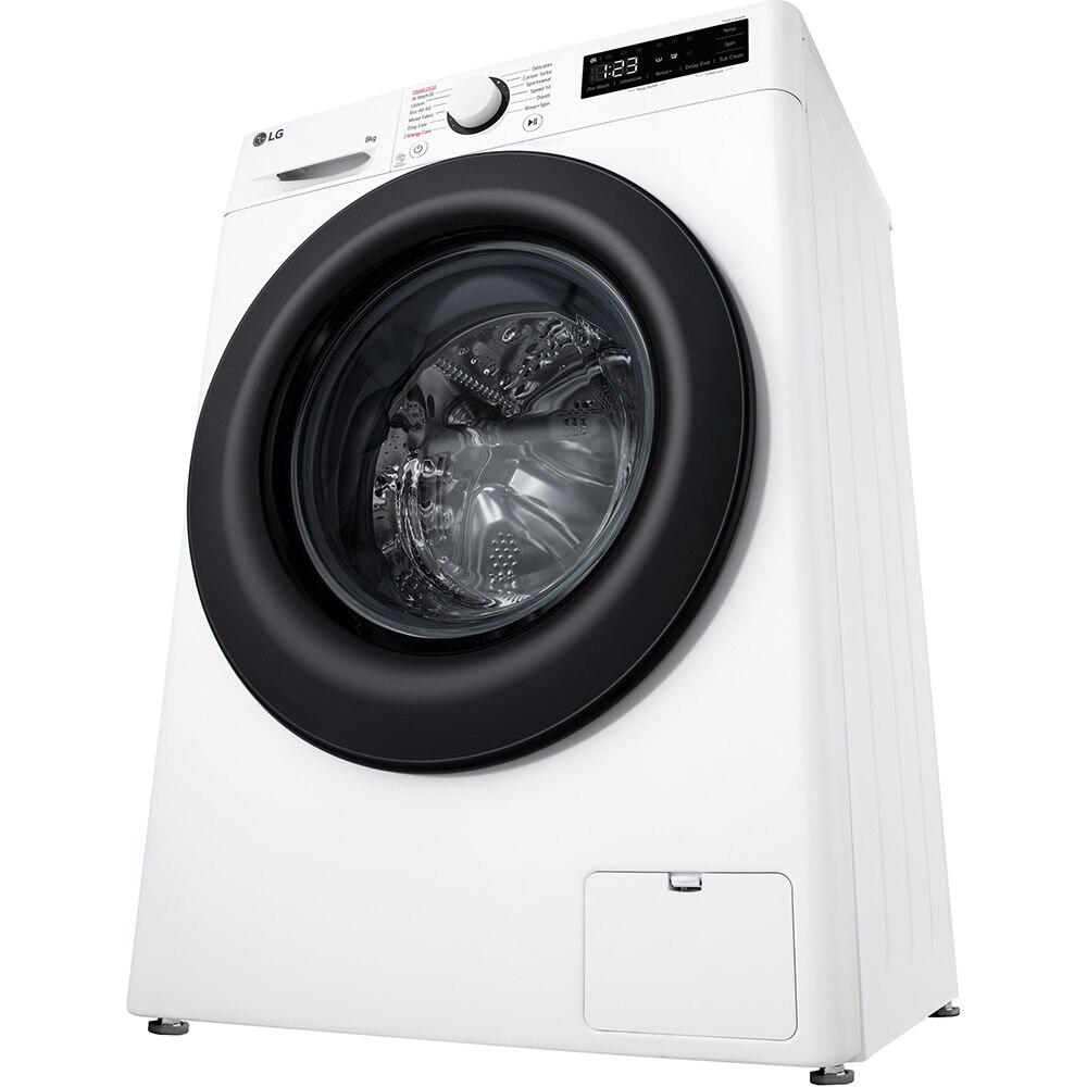 Masina de spalat rufe frontala slim LG F2WR508SBW, Steam, 8 kg, 1200rpm, Clasa A, alb
