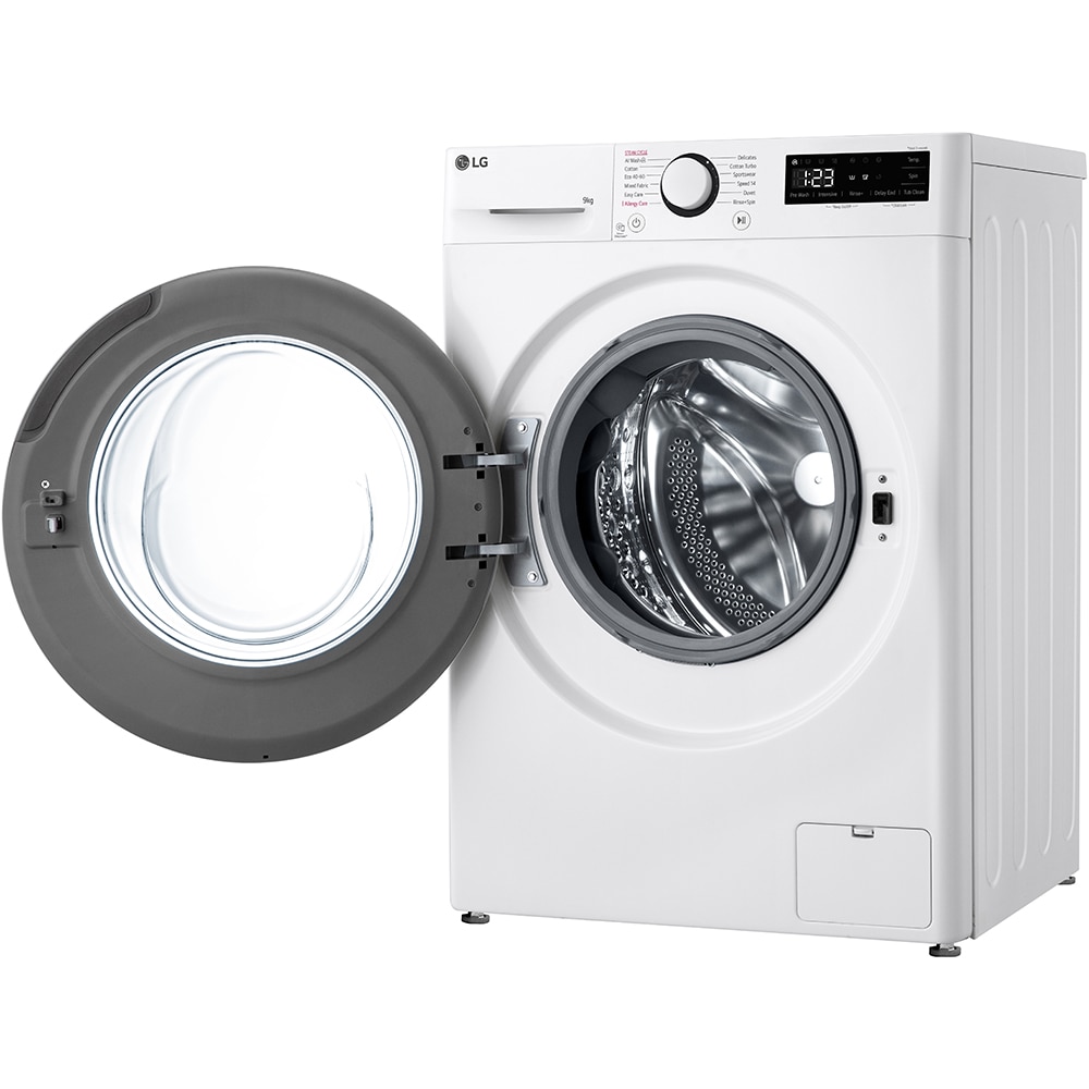 Masina de spalat rufe frontala slim LG F2WR509SBW, AI Direct Drive, 9 kg, 1200rpm, Clasa A, alb