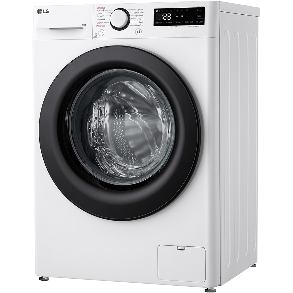 Masina de spalat rufe frontala slim LG F2WR509SBW, AI Direct Drive, 9 kg, 1200rpm, Clasa A, alb