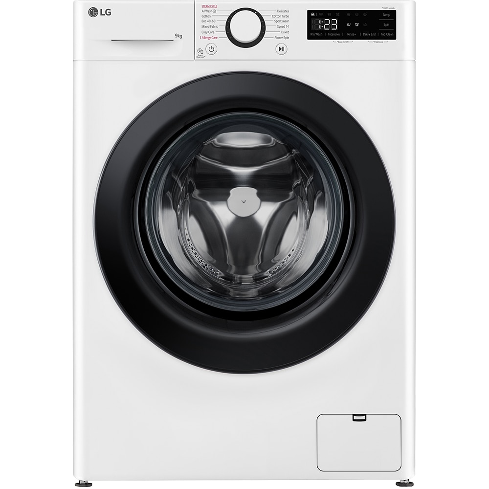 Masina de spalat rufe frontala slim LG F2WR509SBW, AI Direct Drive, 9 kg, 1200rpm, Clasa A, alb