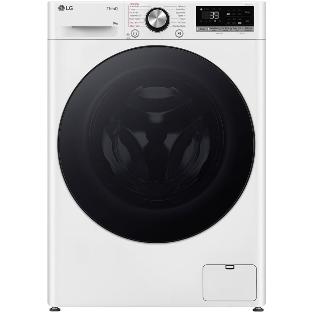 Masina de spalat rufe frontala slim LG F2WR709S2W, Steam, Wi-Fi, 9 kg, 1200rpm, Clasa A, alb
