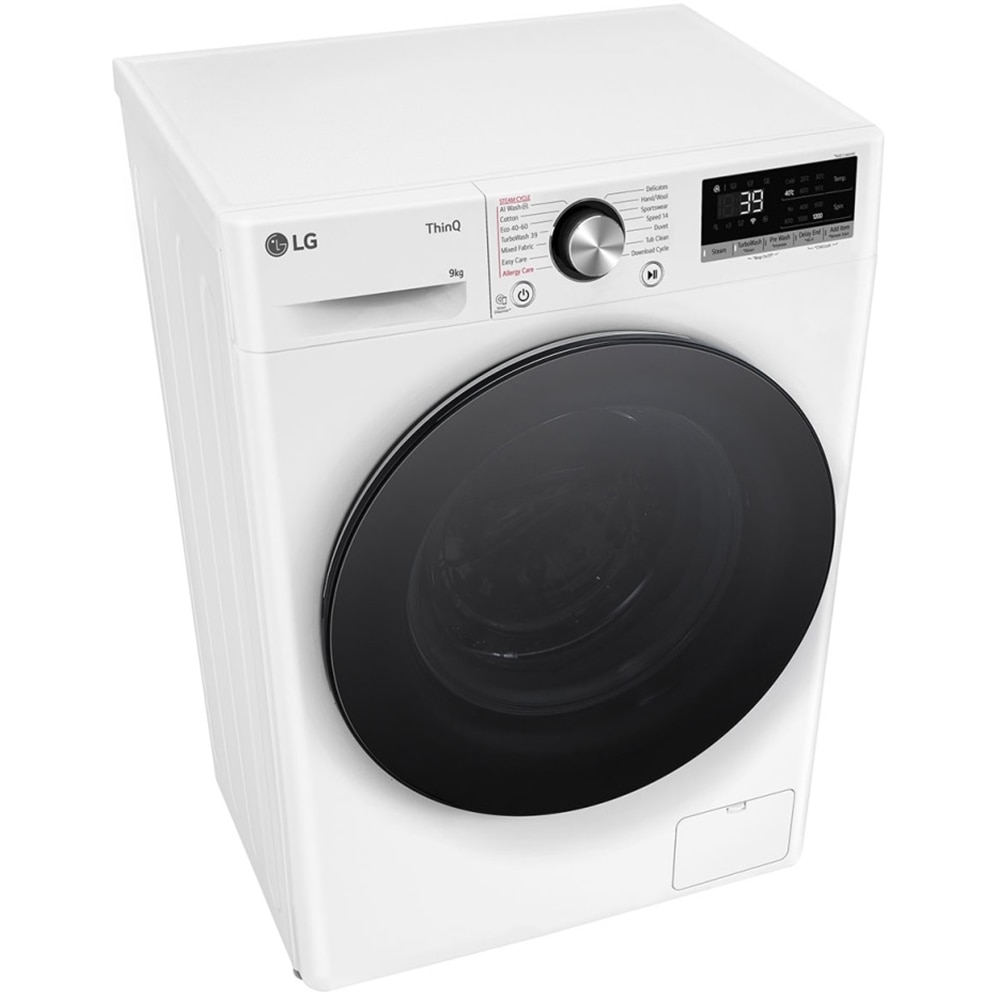 Masina de spalat rufe frontala slim LG F2WR709S2W, Steam, Wi-Fi, 9 kg, 1200rpm, Clasa A, alb
