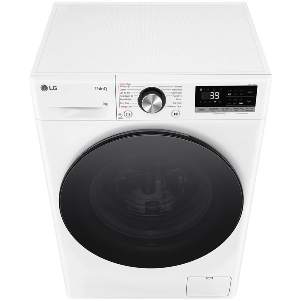 Masina de spalat rufe frontala slim LG F2WR709S2W, Steam, Wi-Fi, 9 kg, 1200rpm, Clasa A, alb