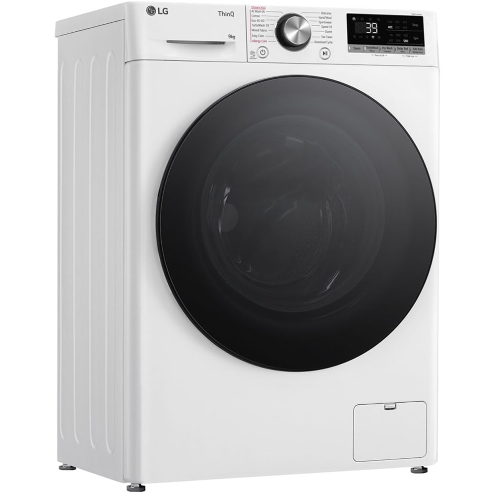 Masina de spalat rufe frontala slim LG F2WR709S2W, Steam, Wi-Fi, 9 kg, 1200rpm, Clasa A, alb