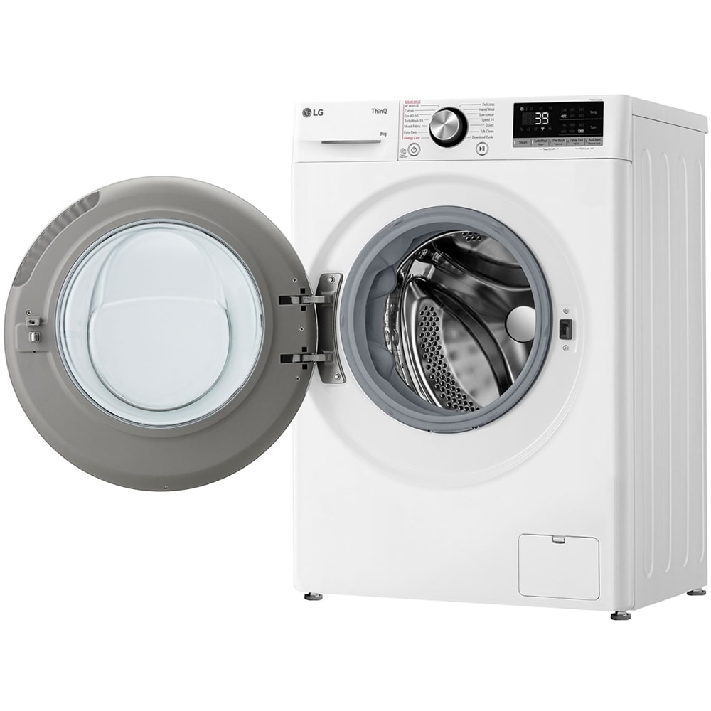 Masina de spalat rufe frontala slim LG F2WR709S2W, Steam, Wi-Fi, 9 kg, 1200rpm, Clasa A, alb